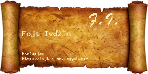 Fojt Iván névjegykártya